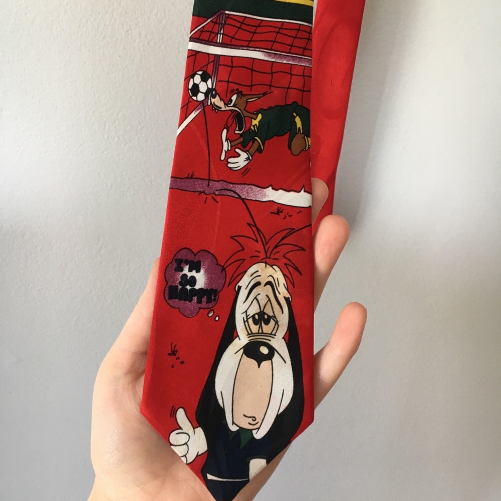 1994 Droopy & Wolf Cartoon Soccer Sports Men’s Tie